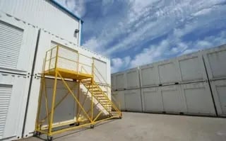foremost-yellow-staircase-for-self-storage-container-site-access